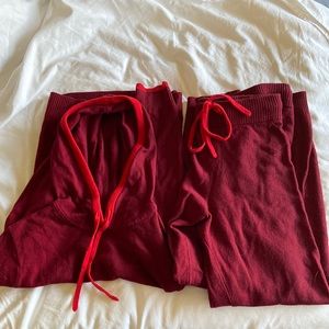 Summersalt cashmere & wool hoodie lounge set.